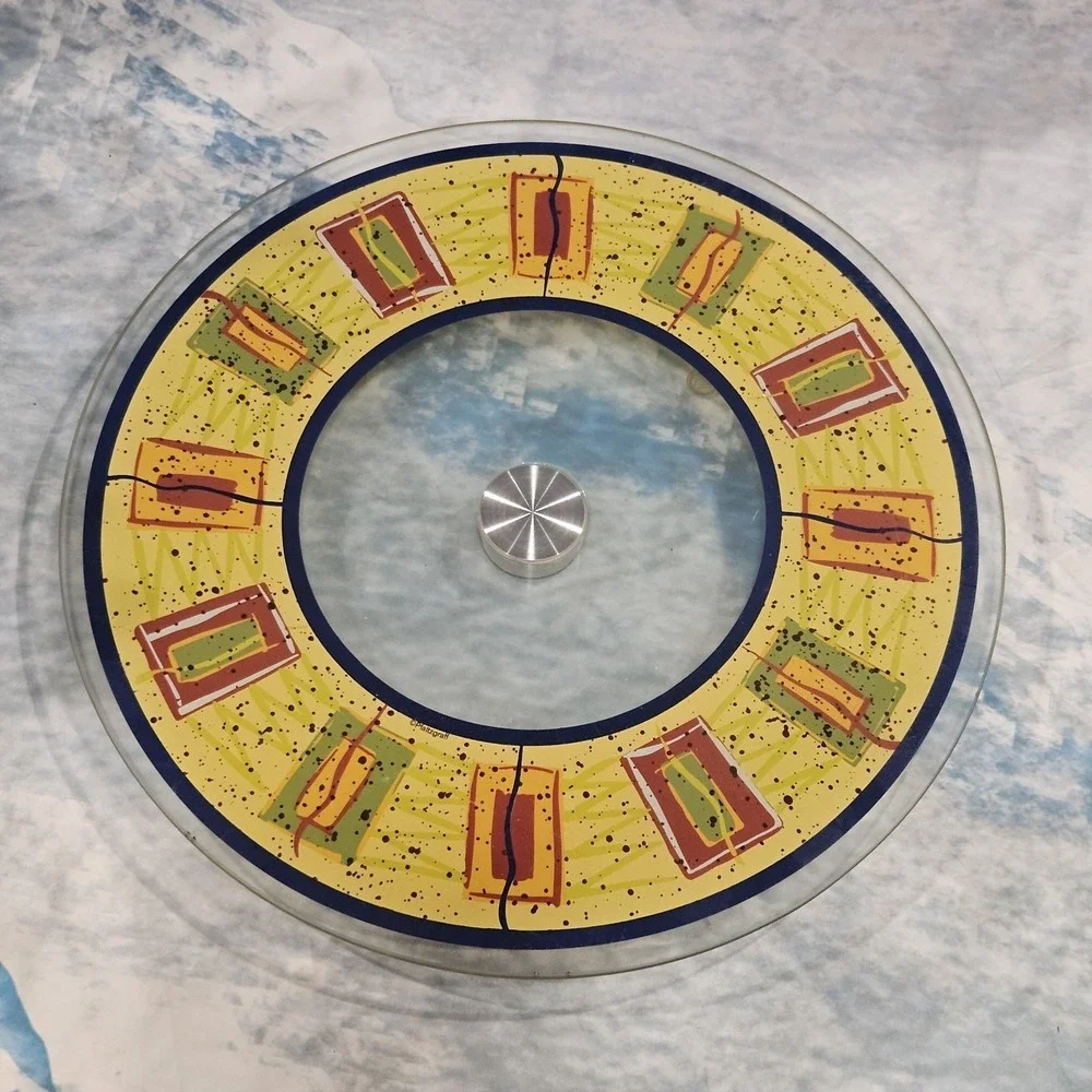 Pfaltzgraff Sedona Rotating Glass‎ Lazy Susan Serving Tray 14